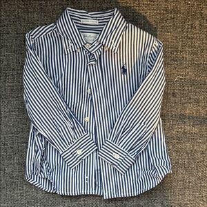 Polo by Ralph Lauren Navy & White Vertical Stripe Button-Down Shirt